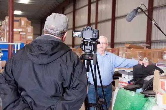 George Temple, founder of Helps2, on a video shoot.
