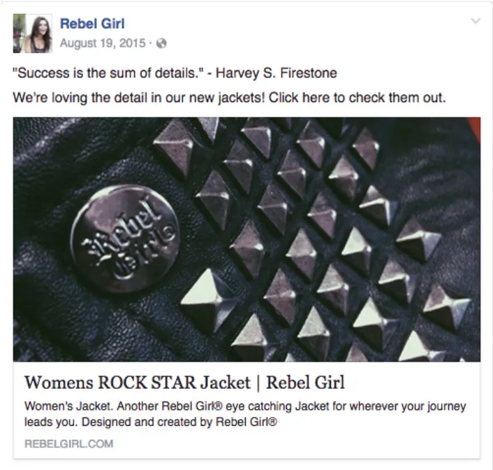 Photo of Rebel Girl Ad created by Helps2